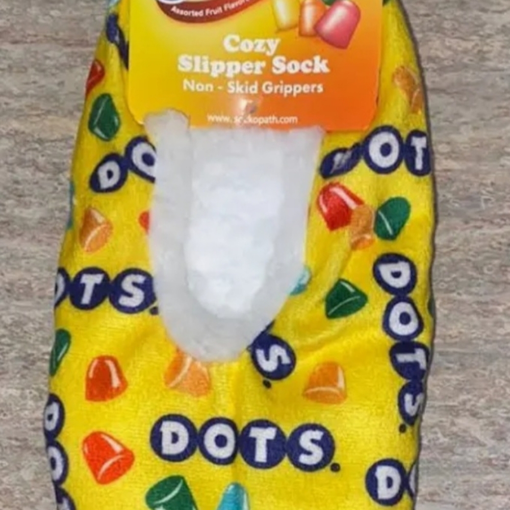 Cozy Dots Slipper Socks - Yellow with Multicolor Dots different slippers 4 bundl